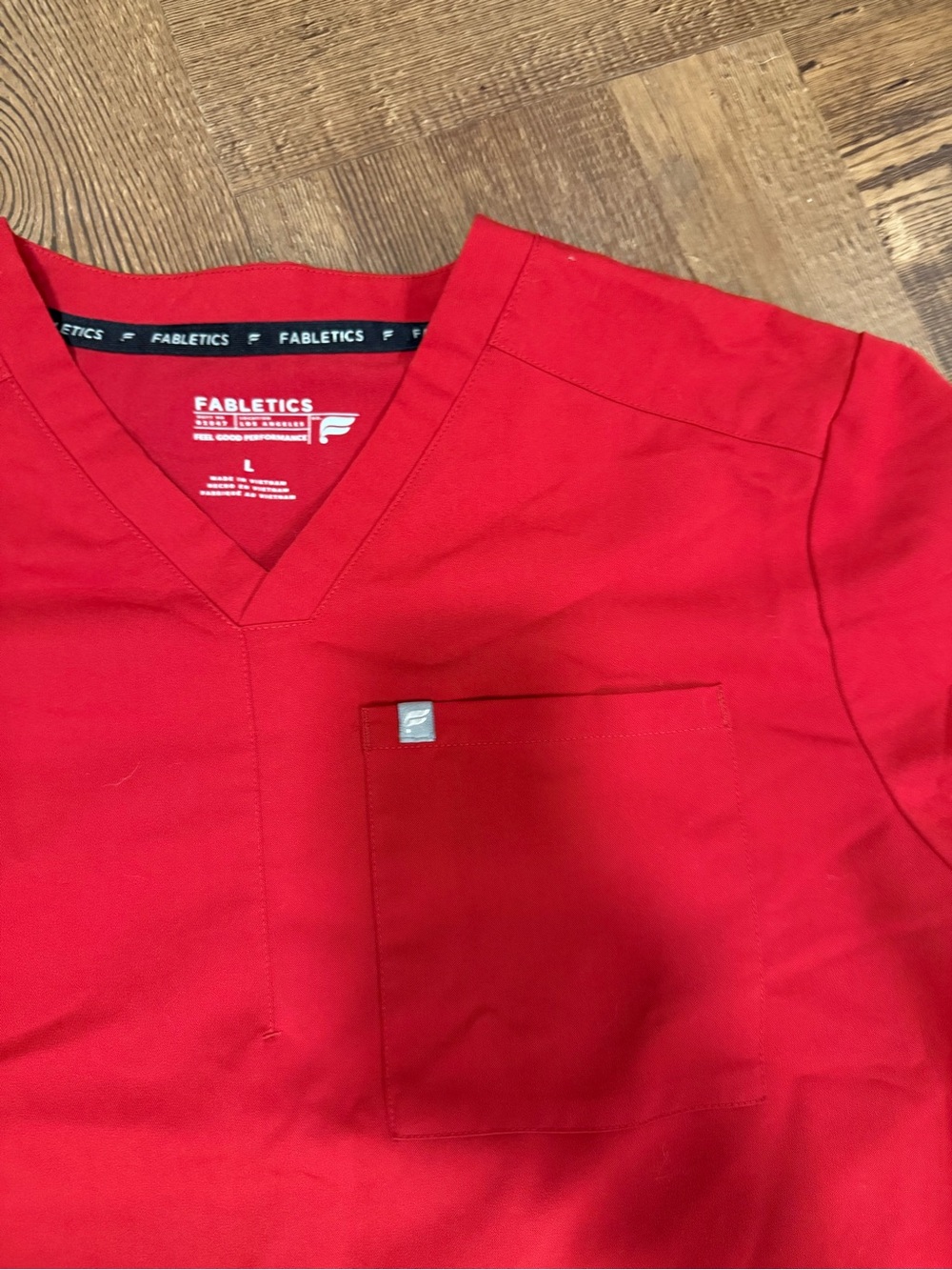 Bright Red Drawstring Scrub Set - Picture 3 of 4